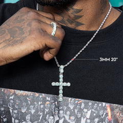 13CT S925 Moissanite Cross Pendant