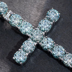 13CT S925 Moissanite Cross Pendant