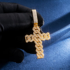 Prong Cuban Cross Pendant