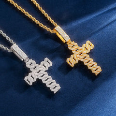 Prong Cuban Cross Pendant