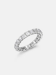 Half Princess Half Round Moissanite Eternity Ring