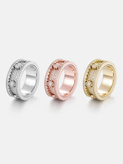 Custom S925 Moissanite Rotatable Cogwheel Ring