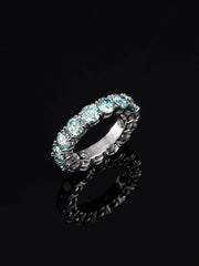 5mm Blue Moissanite Eternity Ring