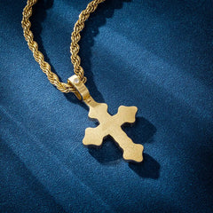 Iced Gothic Cross Pendant