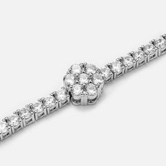 925 Sterling Silver Moissanite Cluster Hexagon Tennis Bracelet
