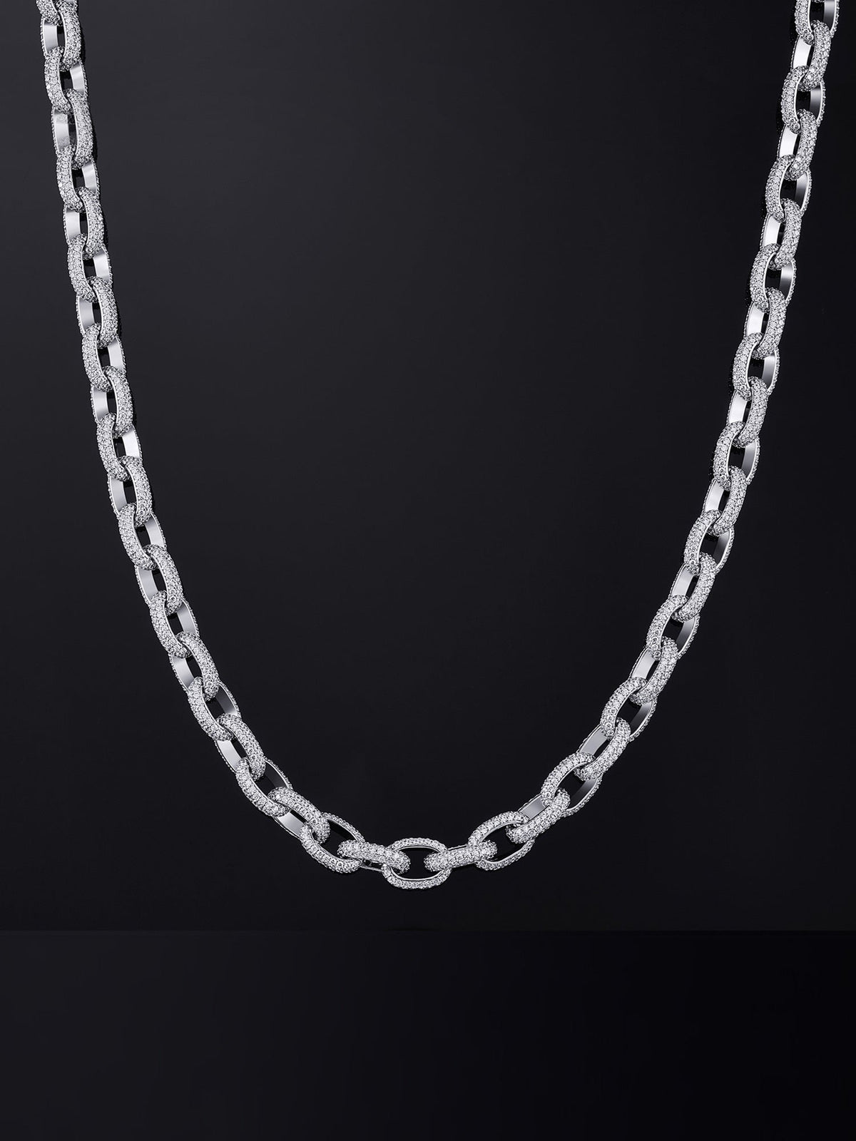 10mm 925 Moissanite Hip Hop Rolo Link Chain