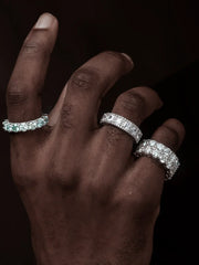 5mm Two Row Moissanite Eternity Ring
