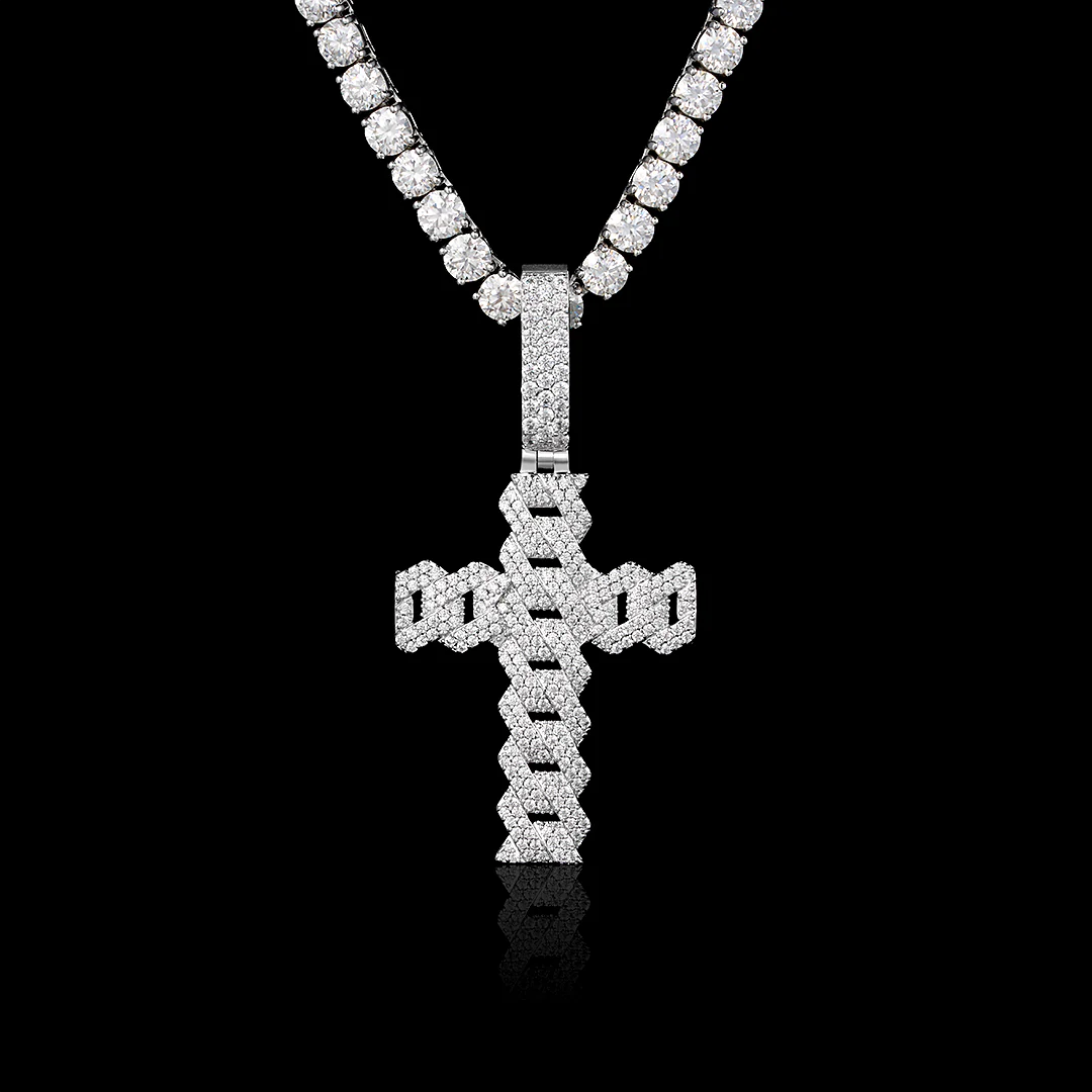 Prong Cuban Cross Pendant